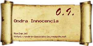 Ondra Innocencia névjegykártya